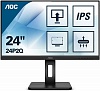 МОНИТОР 23.8" AOC 24P2Q Black с поворотом экрана (IPS, 1920x1080, 75Hz, 4 ms, 178° 178°, 250 cd m, 50M:1, +DVI, +HDMI, +