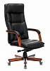 Кресло руководителя Бюрократ T-9927WALNUT BLACK черный кожа крестовина дерево