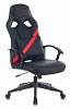 Кресло игровое Zombie DRIVER черный красный искусственная кожа с подголов. крестовина пластик