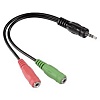 Адаптер аудио Hama 2xJack 3.5 (f) Jack 3.5 (m) черный (00054573)
