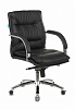 Кресло руководителя Бюрократ T-9927SL-LOW BLACK низкая спинка черный кожа крестовина хром
